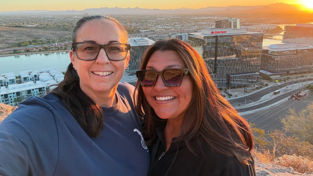 Dena and Ruby in the sunset